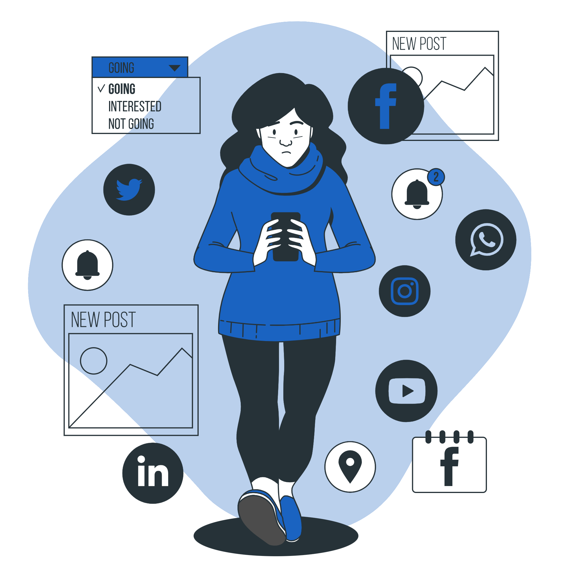Social media manager monitoring audience engagement